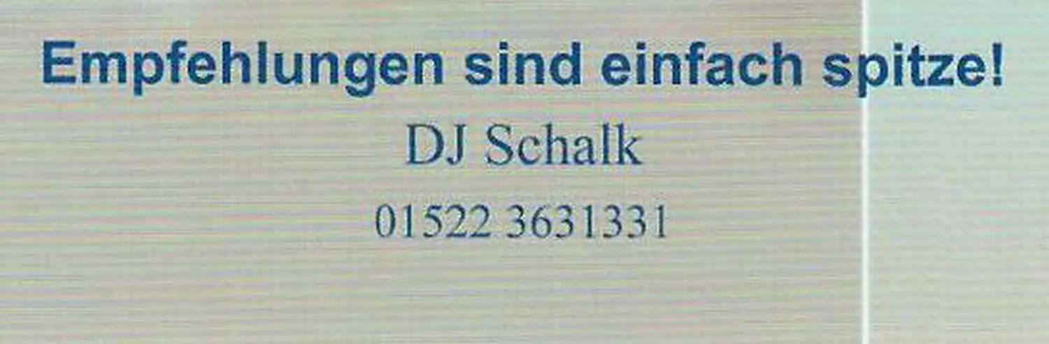 Visitenkarte DJ Schalk
