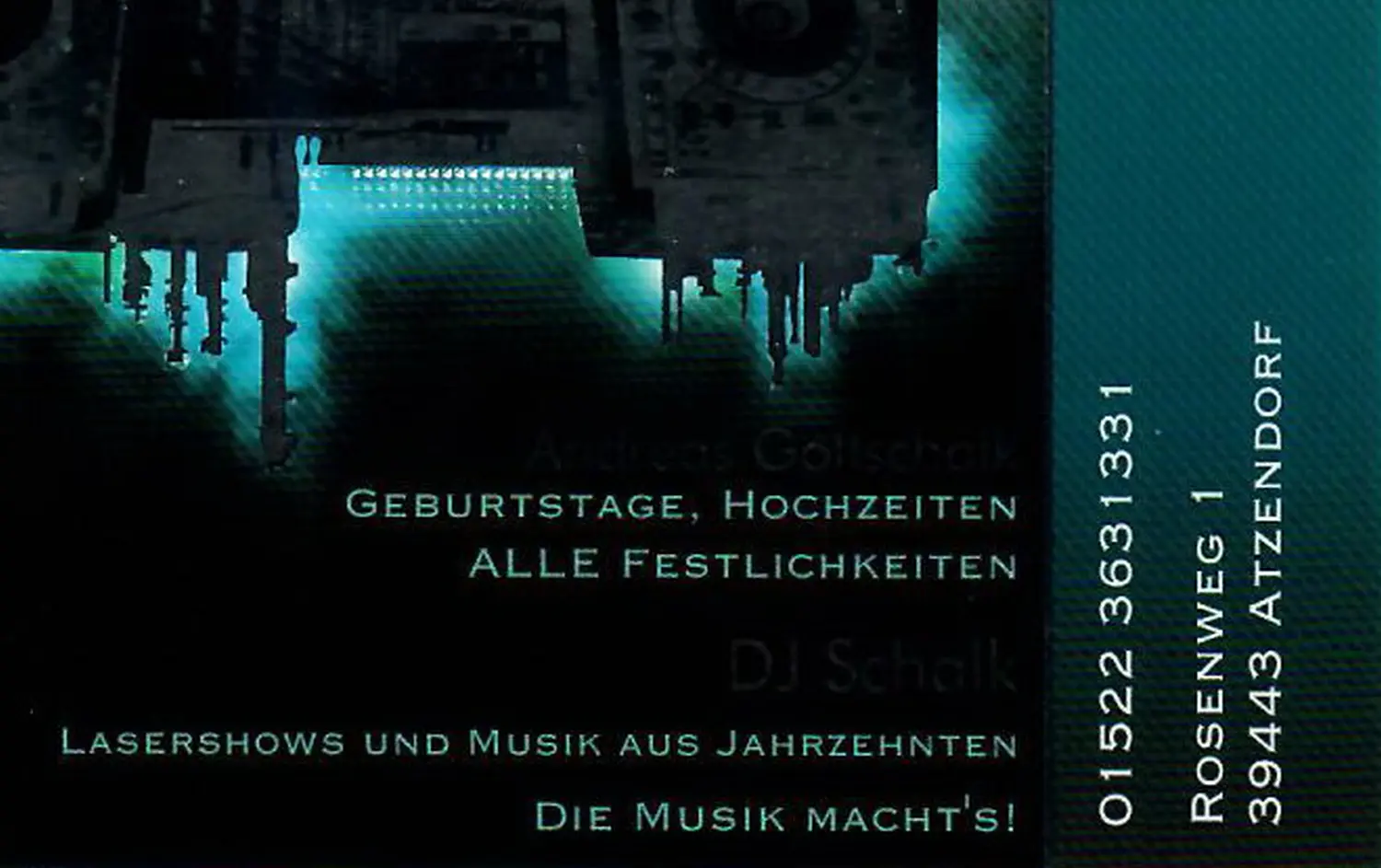 Visitenkarte DJ Schalk